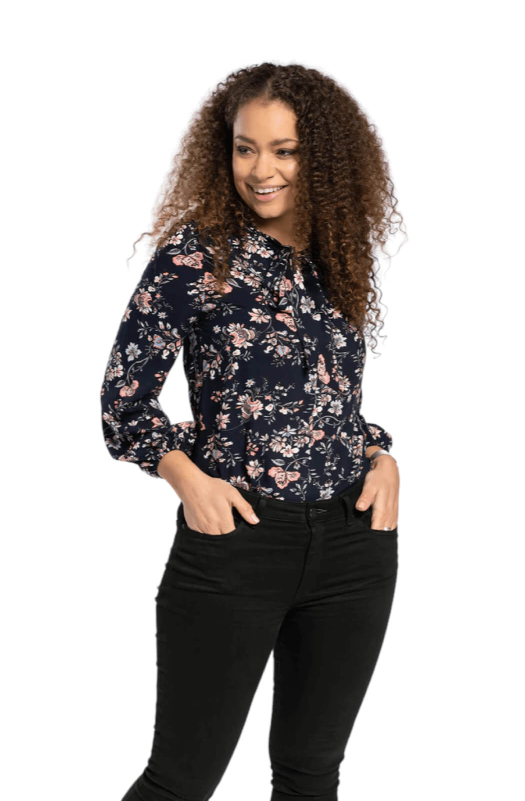 Blusa floral navy