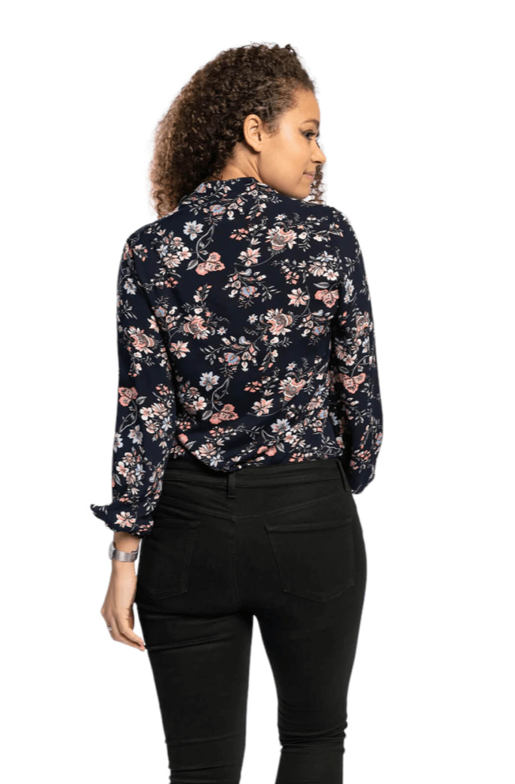 Blusa floral navy