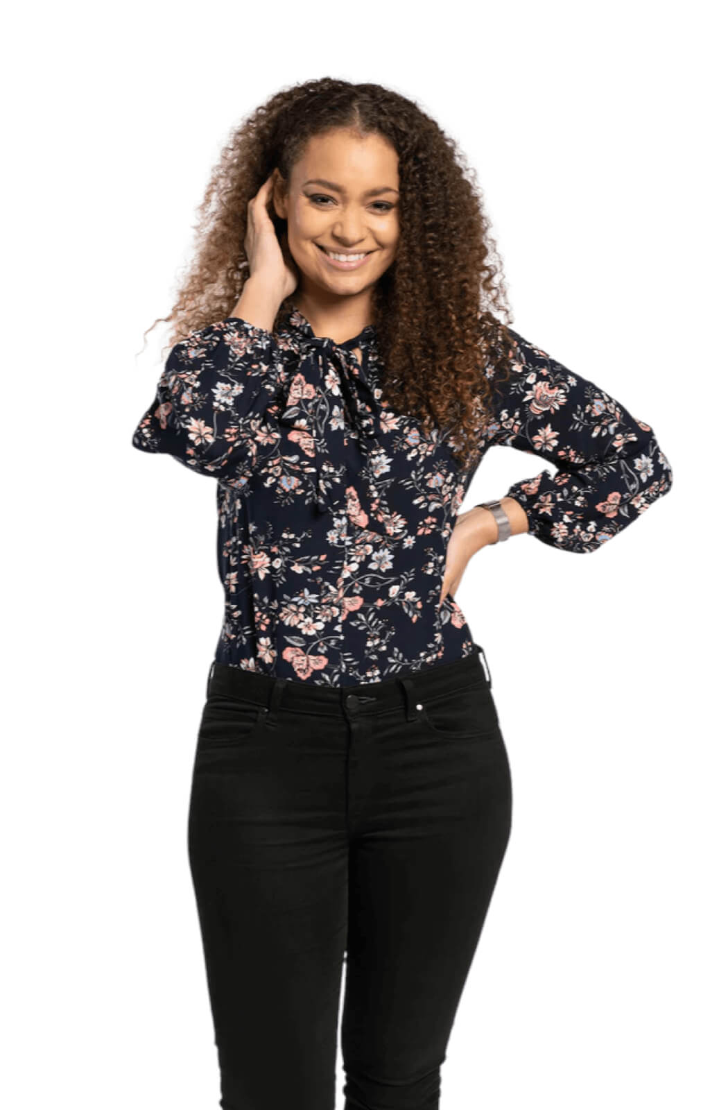 Blusa floral navy