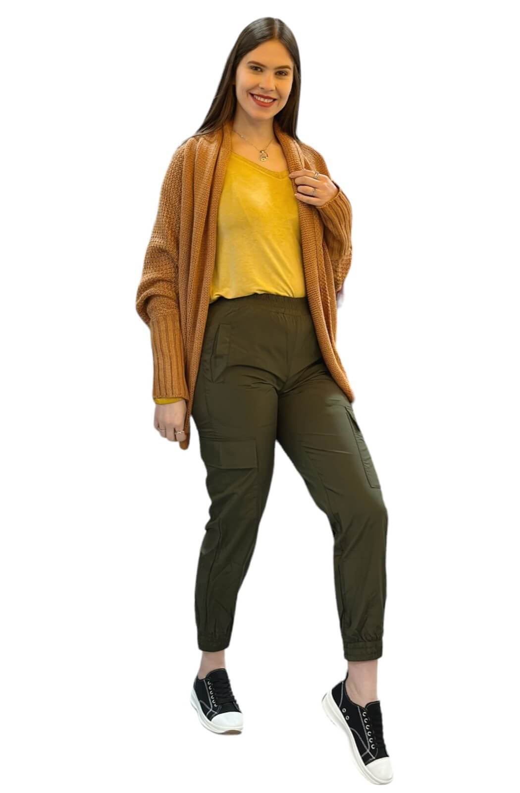 Cárdigan corto camel