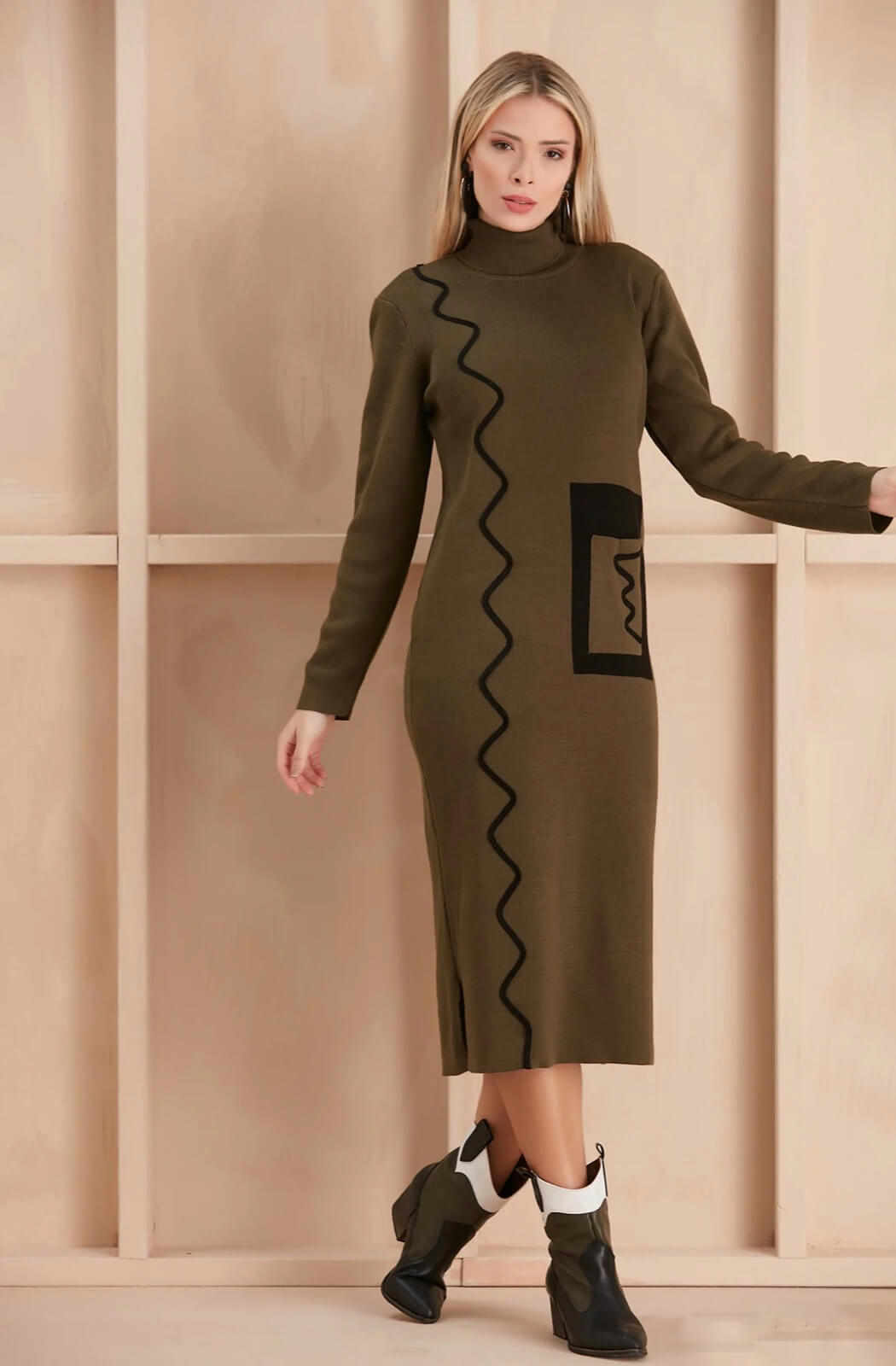 Vestido tejido verde