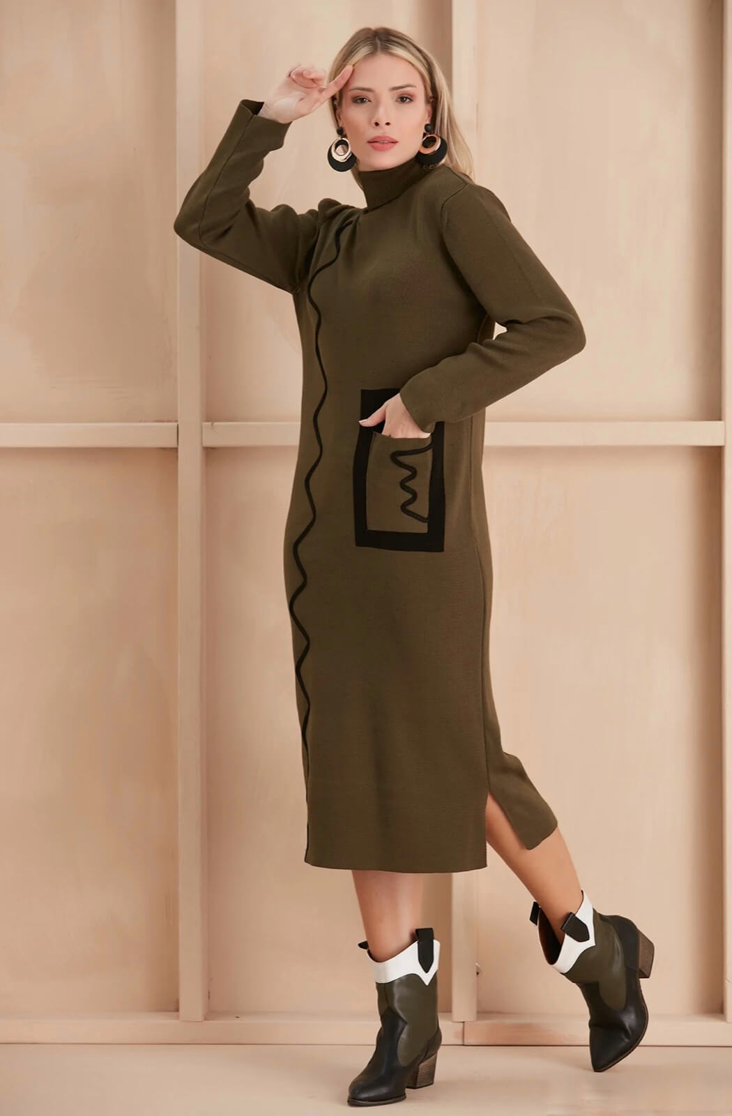 Vestido tejido verde