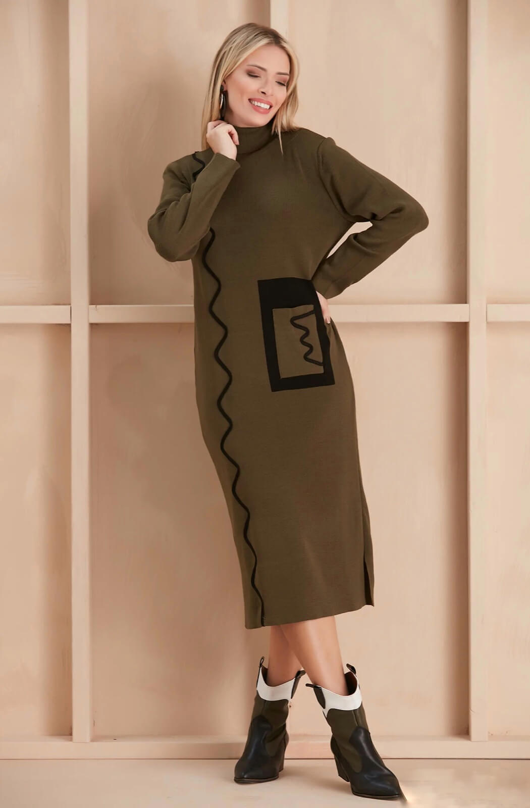 Vestido tejido verde